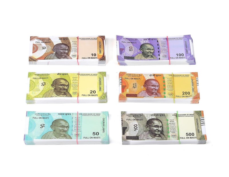 IJI Dummy Playing Fake Notes for Kids - Educational Toy Money | 30X6 = 180 Notes | Realistic Artificial Duplicate Currency for Kids to Play - Image 4