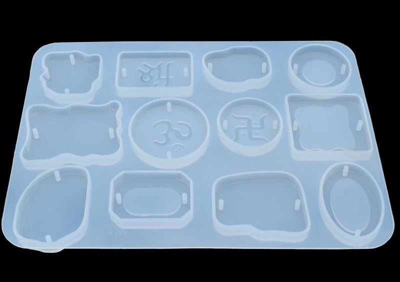Eoast Rakhi Mould Resin Art Silicone Casting Mould Epoxy Mold Silicon DIY Rakhi Bracelet Jewellery Design. (12 CAVTY Flower Design) - Image 1