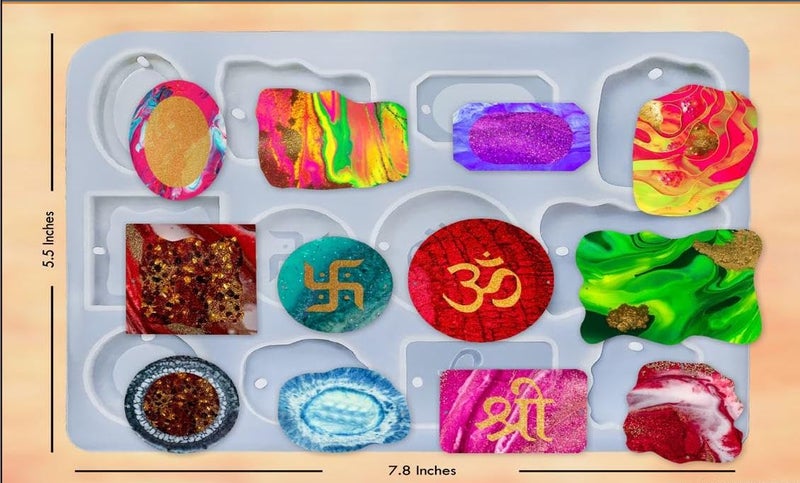Eoast Rakhi Mould Resin Art Silicone Casting Mould Epoxy Mold Silicon DIY Rakhi Bracelet Jewellery Design. (12 CAVTY Flower Design) - Image 3