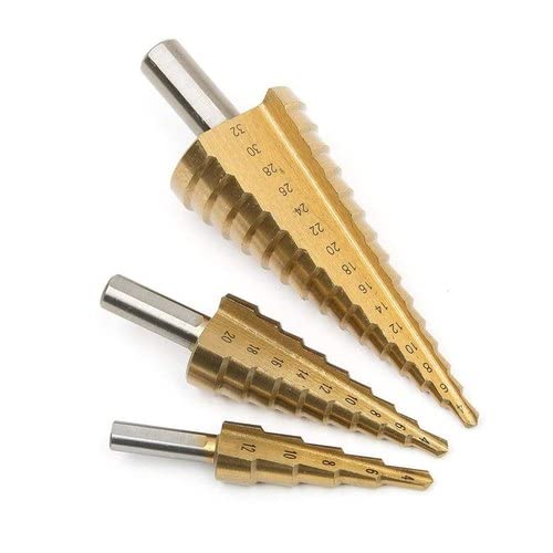 ISC ISC 3Pcs HSS Steel Step Drill Bit Set 412mm420mm432mm Round Shank For Wood Sheet Soft Metal Stainless Steel - Image 3