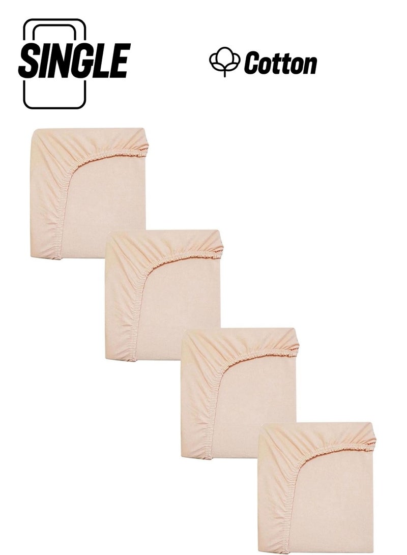 4-Piece Cotton and Elastic Combed Baby Bedsheet