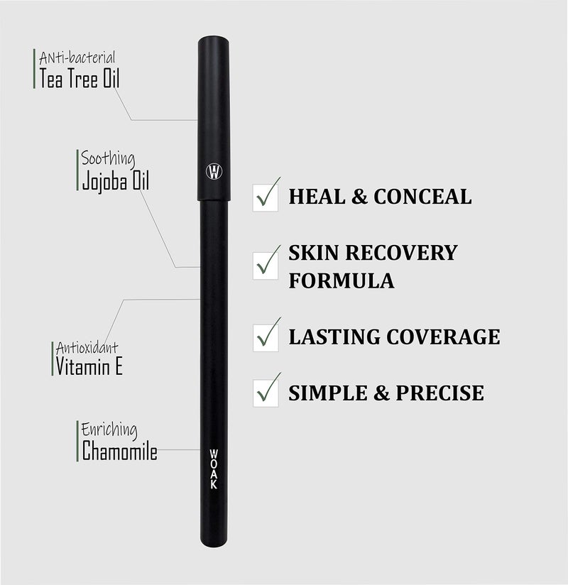 WOAK Stealth Fighter Pen - Concealer for Men â€“ Hybrid Skin Care - Hide and Fight Blemishes (Medium) - Image 3