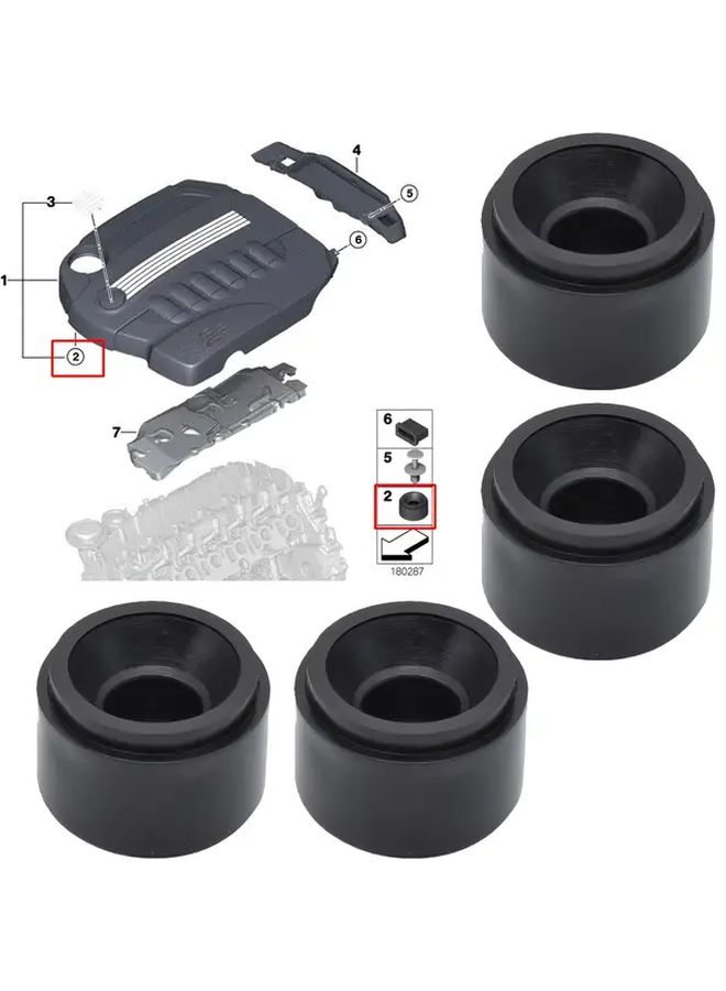 2pcs Engine Cover Rubber Mount Bushing Compatible with BMW X1 X3 X4 X5 X6 Series - Image 1