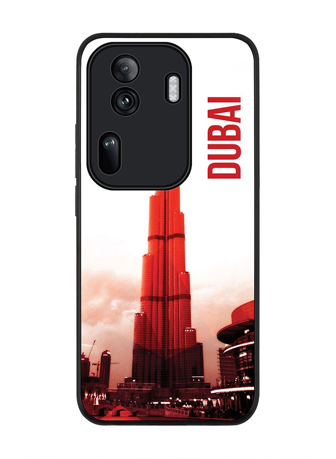 Stylizedd Rugged Black Edge Case for Oppo Reno11 Pro, Slim fit Soft Case Flexible Rubber Edges Anti Drop TPU Gel Thin Cover -  Dubai - The Burj - Image 1