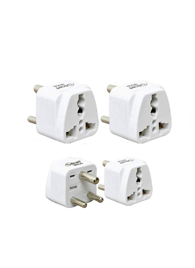 HI PLASST PINS N PLUGS HiPLASST Worldwide Travel Adaptor Electrical Wall Plugs and Adapters Type D India 2pcs  - Image 1