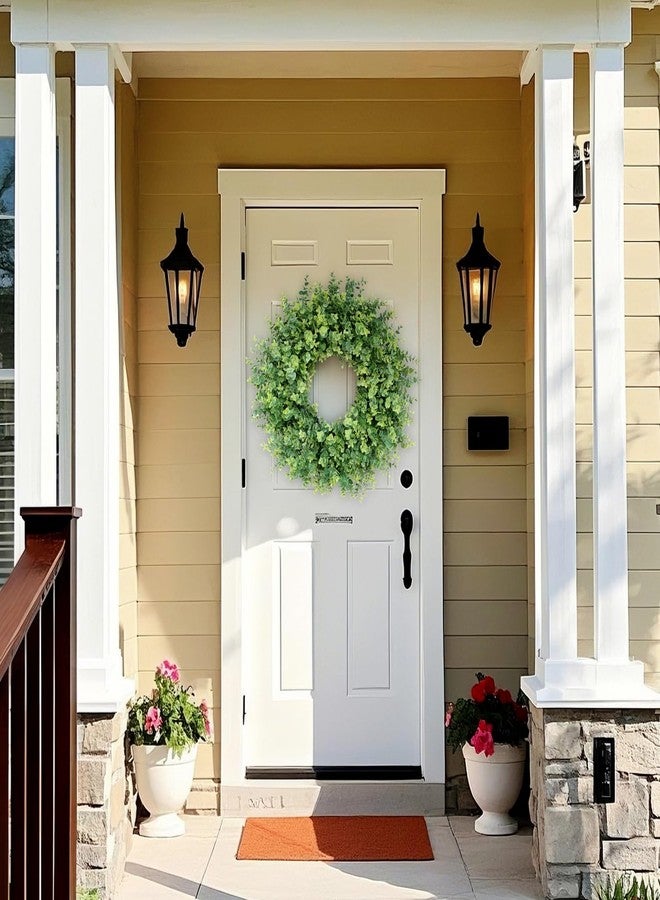 GLIDLION 26" Eucalyptus Wreath for Front Door, Porch, Window - Large Artificial Greenery Outdoor Wreath for Home, Farmhouse Decor - Spring, Summer, Fall, All Seasons (Green) - Image 3