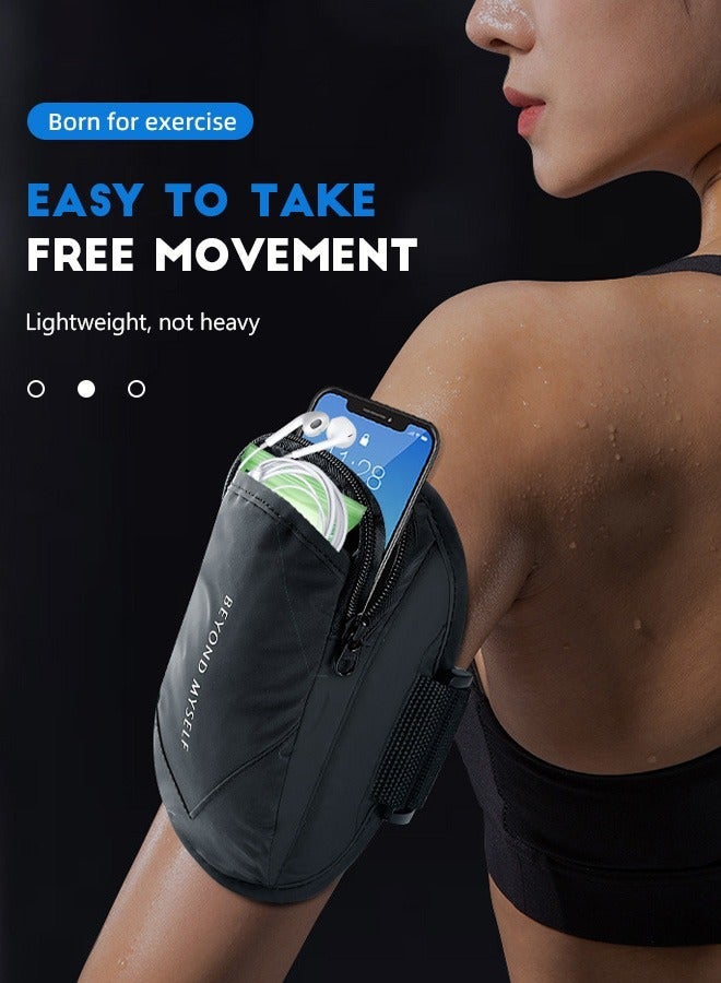 Cell Phone Armband Mobile Phone Holder, Waterproof Running Arm Bag Wristband, Reflection Cell Phone Holder for Exercise Workout, Compatible with Smartphones up to 7 Inches and Small Items - Image 4