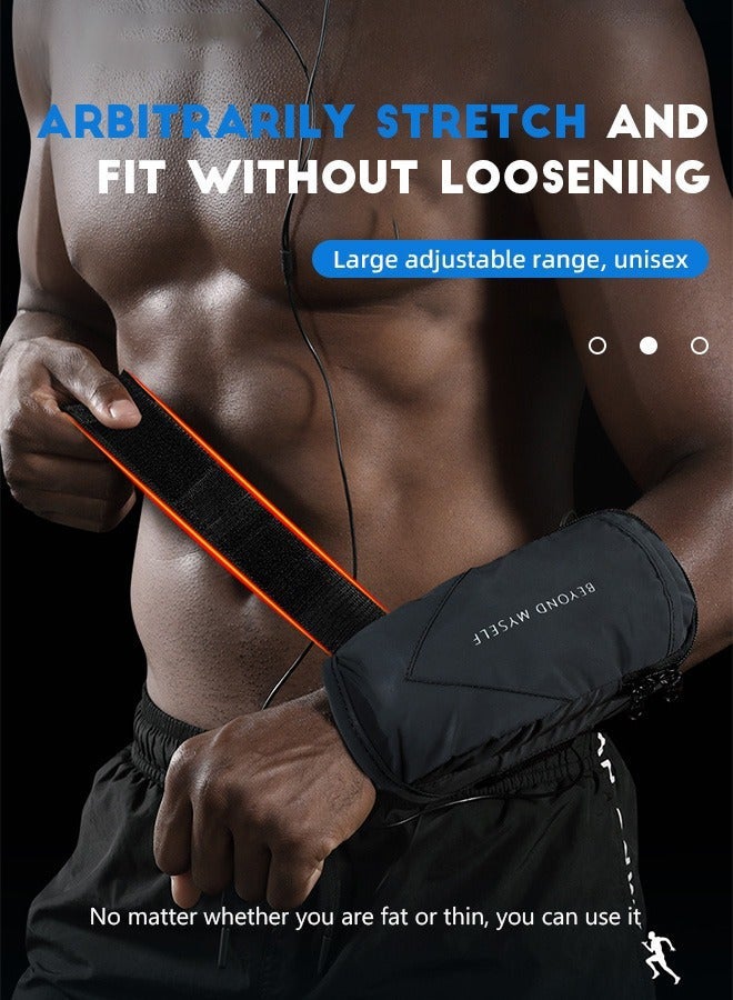Cell Phone Armband Mobile Phone Holder, Waterproof Running Arm Bag Wristband, Reflection Cell Phone Holder for Exercise Workout, Compatible with Smartphones up to 7 Inches and Small Items - Image 5