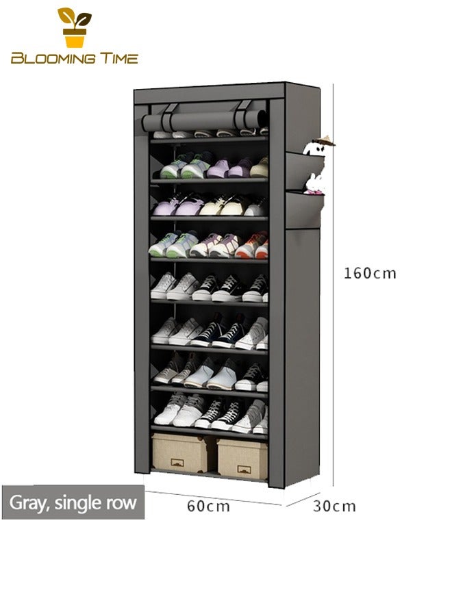 بلومنغ تايم رف أحذية بسيط مقاوم للغبار ومقاوم للرطوبة خزانة خذاء باب تخزين رف غير منسوج مقاوم للغبار رف أحذية ، رمادي - Image 3
