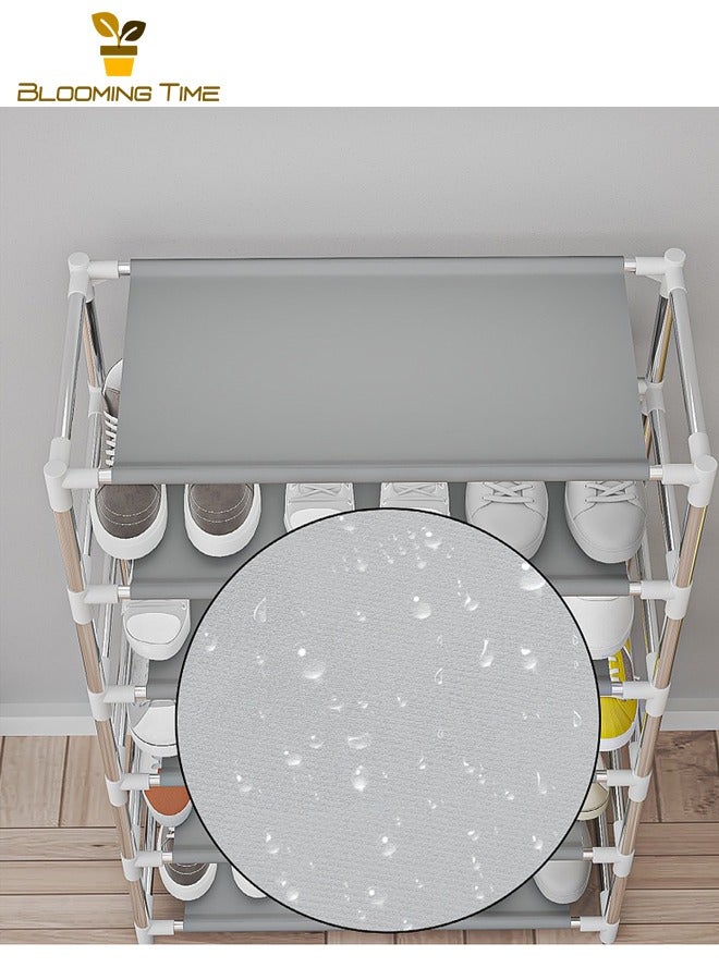 بلومنغ تايم رف أحذية بسيط مقاوم للغبار ومقاوم للرطوبة خزانة خذاء باب تخزين رف غير منسوج مقاوم للغبار رف أحذية ، رمادي - Image 4