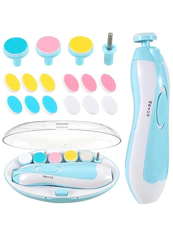 Gonice Baby Nail Clippers with Light, 20 in 1 Electric Nail File Kit Nail Trimmer, Automatic Safe-stop System Additional Soft Replacement Heads for Newborn Baby, Toddler, Children, Adult  - Image 1