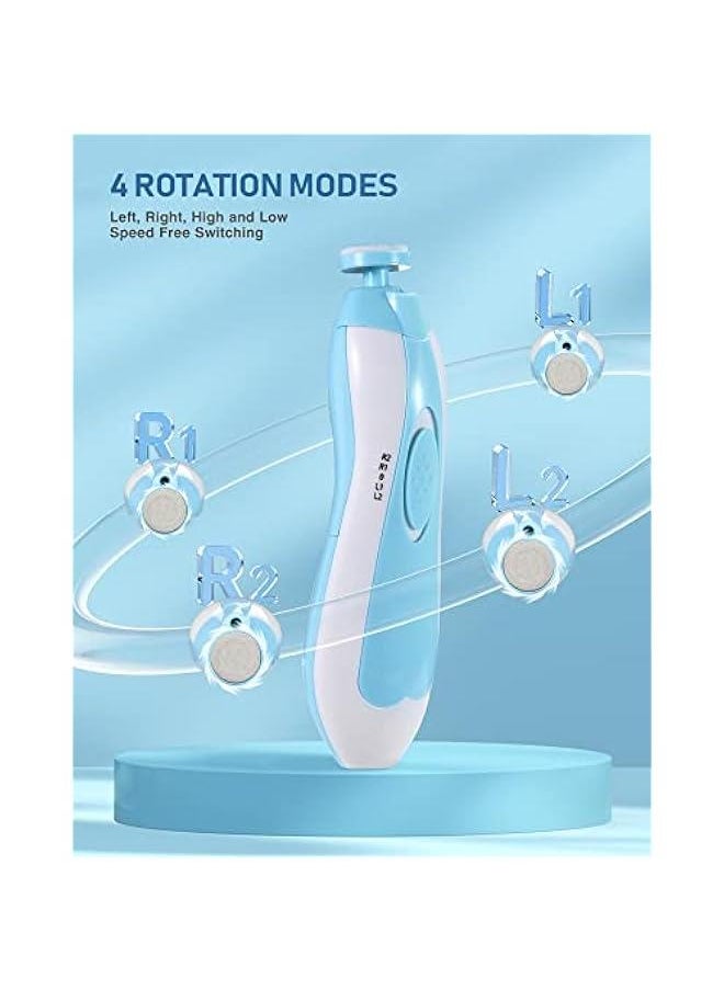 Gonice Baby Nail Clippers with Light, 20 in 1 Electric Nail File Kit Nail Trimmer, Automatic Safe-stop System Additional Soft Replacement Heads for Newborn Baby, Toddler, Children, Adult  - Image 2