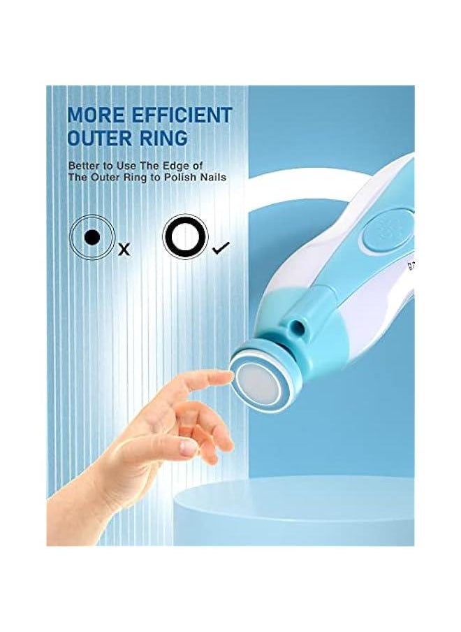 Gonice Baby Nail Clippers with Light, 20 in 1 Electric Nail File Kit Nail Trimmer, Automatic Safe-stop System Additional Soft Replacement Heads for Newborn Baby, Toddler, Children, Adult  - Image 4