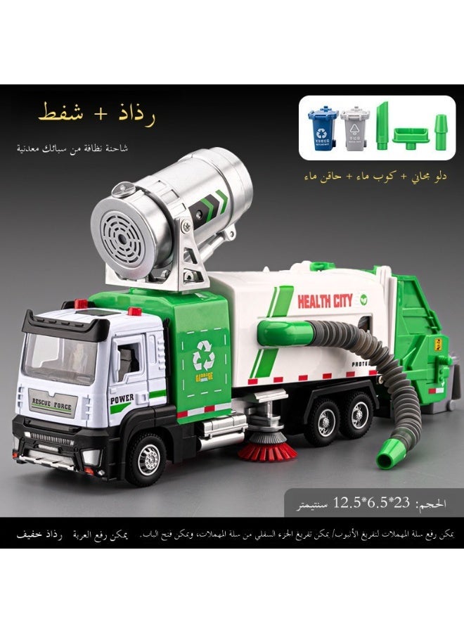 Electric Sweeper Truck Toy – Water Spray, Light & Sound, Pull Back, Alloy Model, Gift for Kids - Image 1