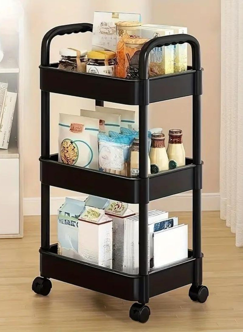 Prince 3-Tier Mesh Wire Rolling Multifunction Utility Cart Trolley With Hook - Image 2