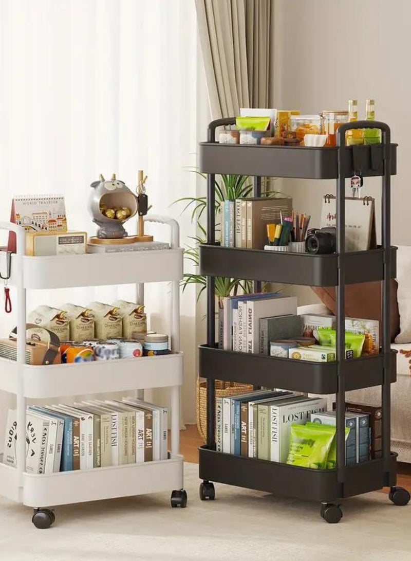 Prince 3-Tier Mesh Wire Rolling Multifunction Utility Cart Trolley With Hook - Image 3