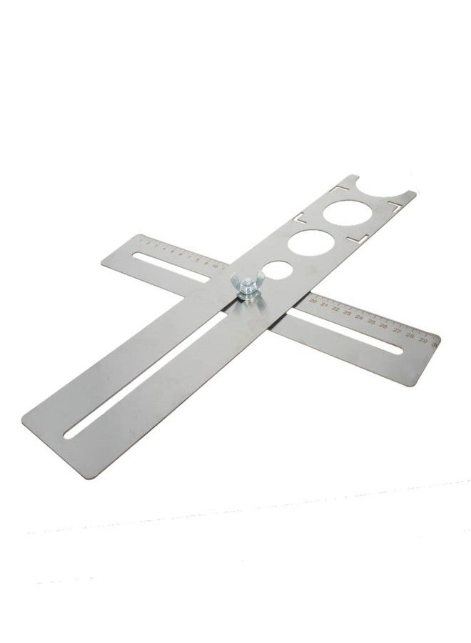 اتول مارت أداة تحديد موقع ثقب بلاط السيراميك من الفولاذ المقاوم للصدأ من Utoolmart، دليل حفر الأرضيات، مقياس لتحديد المواقع الدقيقة لحفر الخشب والبلاستيك، قطعة واحدة - Image 1