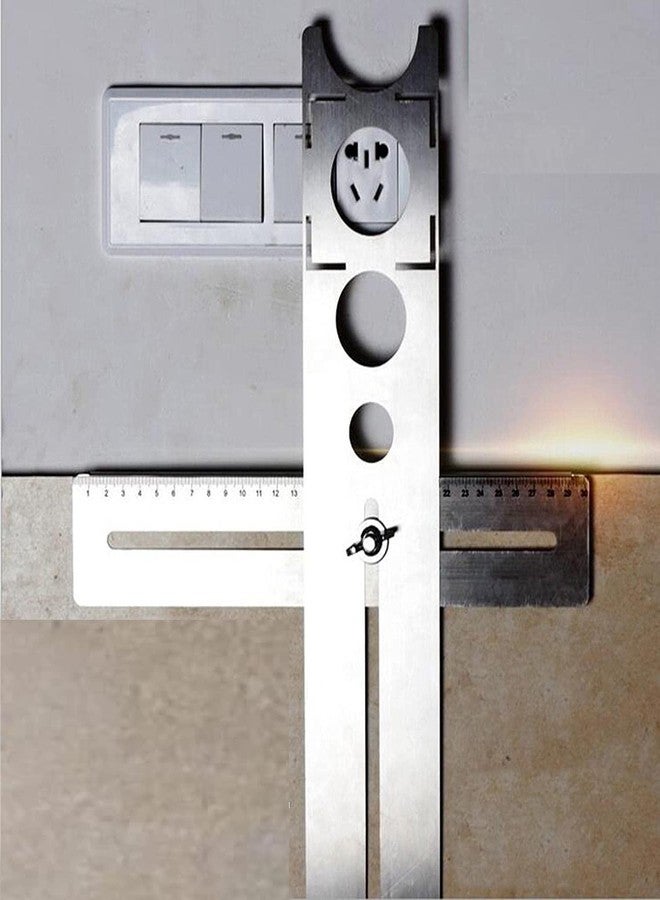 اتول مارت أداة تحديد موقع ثقب بلاط السيراميك من الفولاذ المقاوم للصدأ من Utoolmart، دليل حفر الأرضيات، مقياس لتحديد المواقع الدقيقة لحفر الخشب والبلاستيك، قطعة واحدة - Image 3