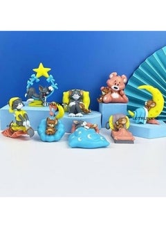 Trunkin Trunkin Cartoon Dreamy Tom Cat & Jerry Mouse Sleeping Quirk Set of 8 Figures Toy | PVC Multicolour Doll Statue Merchandise for Cartoon Lovers | 8 Cms  - Image 4