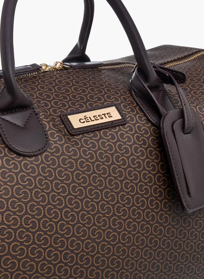 Celeste BROWN Printed Duffle Bag with Double Handle for Women | Best Price UAE