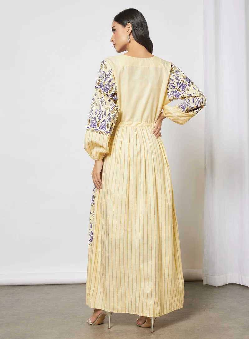 HANA & SARA Tassel Detailed Embroidered Jalabiya