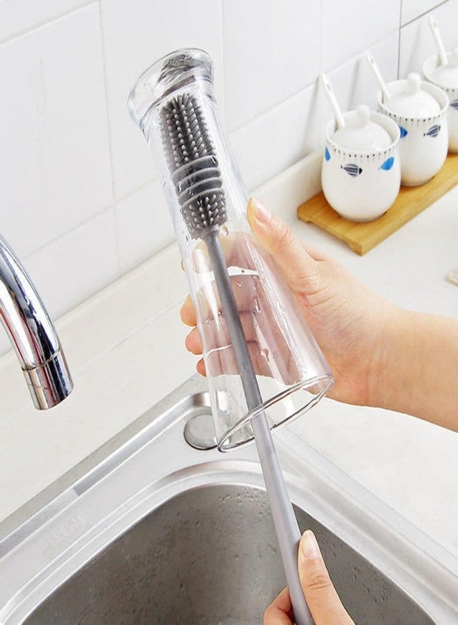 KN ENTERPRISE Silicone Bottle Cleaning Brush, Long Handle, Multi-Purpose Cleaner for Water Bottles, Containers, Vases, Kitchen Tools - Image 1