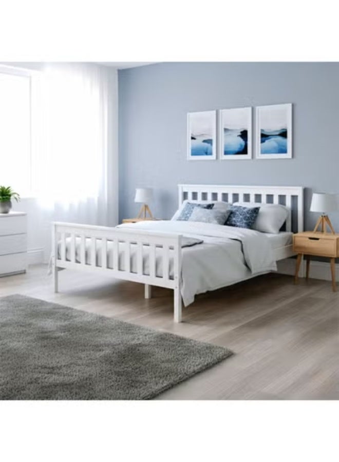 Crest J Classic wooden bed with an elegant white frame, practical and durable design – 200cm * 180cm - Image 2