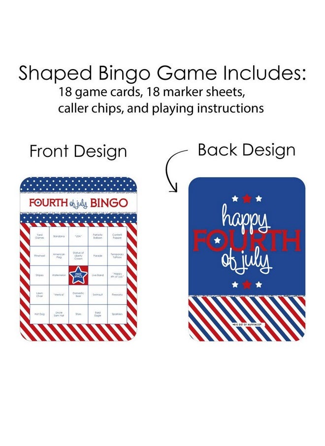 Big Dot of Happiness Big Dot of Happiness 4th of July Bar Bingo Party Game - Patriotic Independence Day Entertainment Set, 18 Unique Cards with Markers, Red White and Blue Theme, Perfect for Group Celebrations  - Image 3
