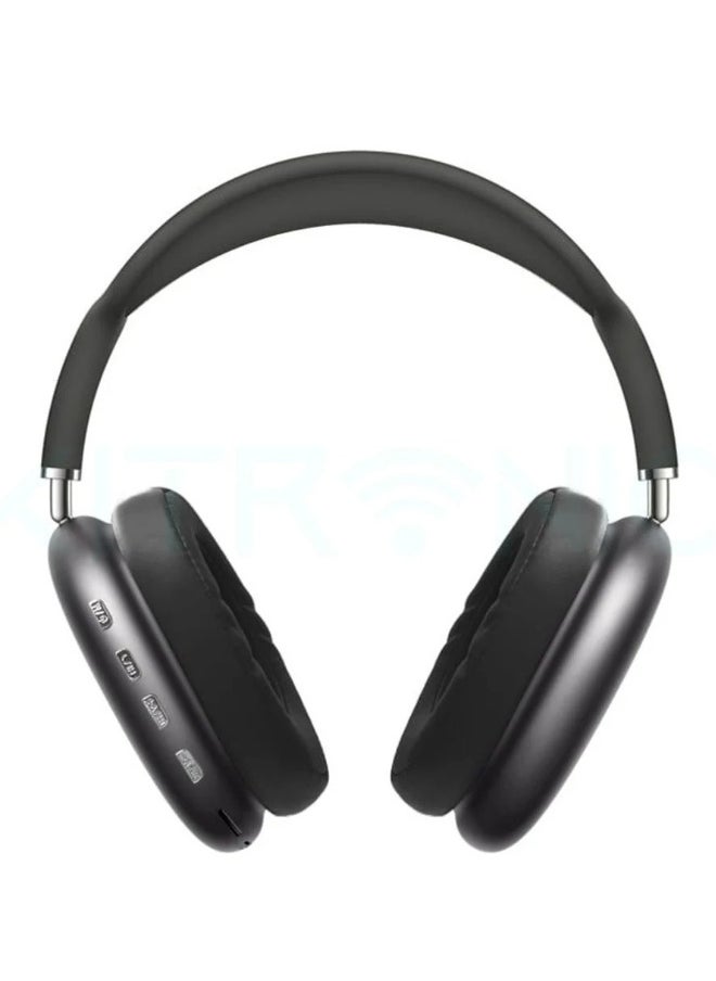 Generic - P9 Wireless Over-Ear Bluetooth Headphones With Mic Black - Image 1