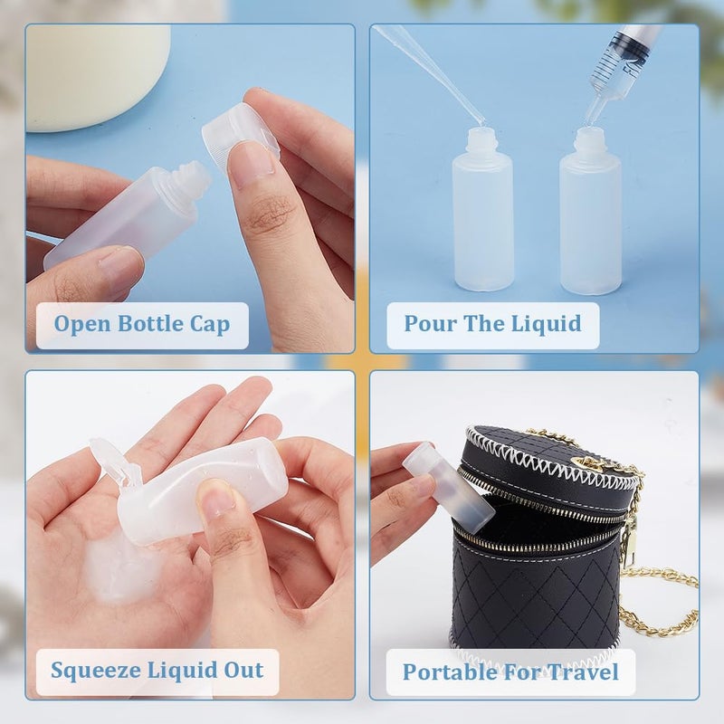 BENECREAT 10 Pack 12ml Small Plastic Flip Cap Sample Bottle Empty Refillable Travel Bottles for Makeup Cosmetic Toiletries Product - Image 4