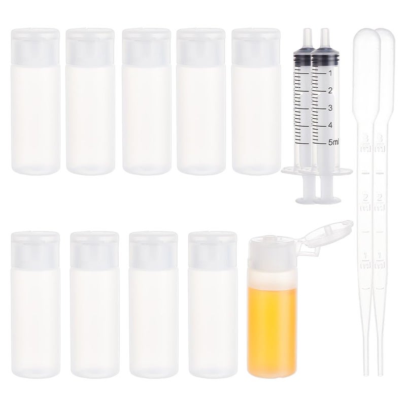 BENECREAT 10 Pack 12ml Small Plastic Flip Cap Sample Bottle Empty Refillable Travel Bottles for Makeup Cosmetic Toiletries Product - Image 1