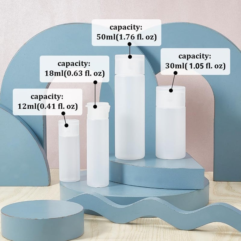 BENECREAT 10 Pack 12ml Small Plastic Flip Cap Sample Bottle Empty Refillable Travel Bottles for Makeup Cosmetic Toiletries Product - Image 5
