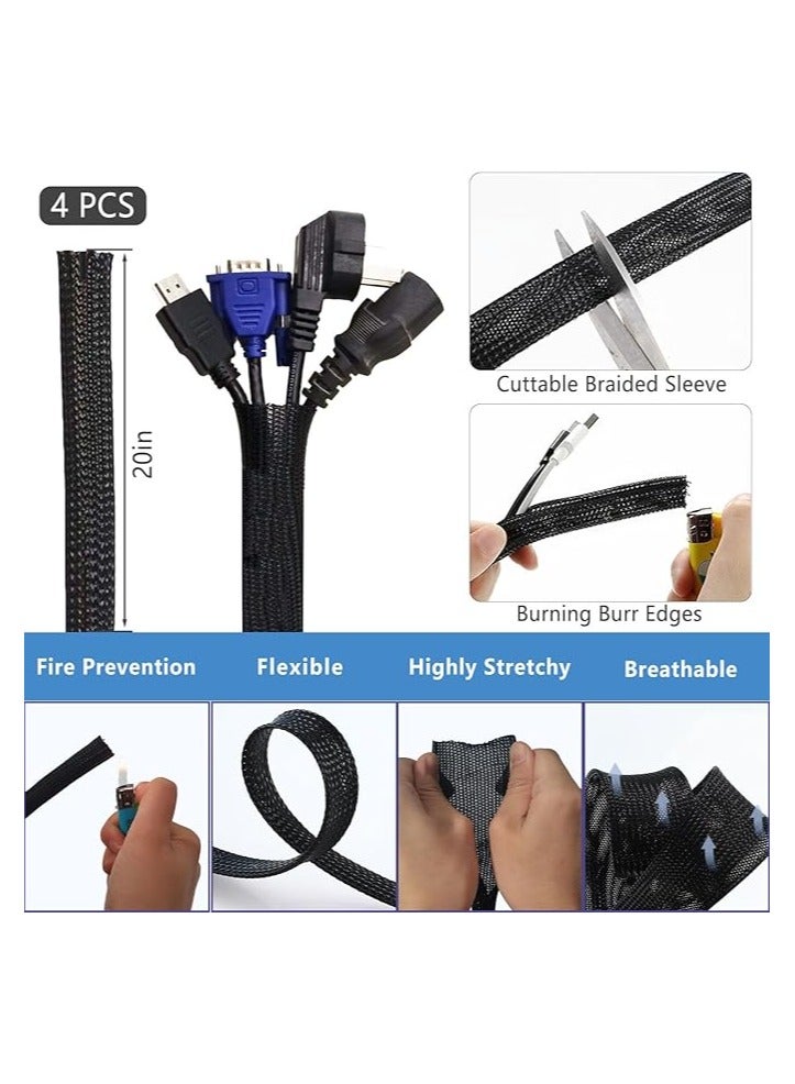 Cable Management Kit for Home and Office organization - The Bundle of 173 pieces includes Cable clips - Cable ties - Cable holders for Power Cord - USB and Desktop cables - Image 3