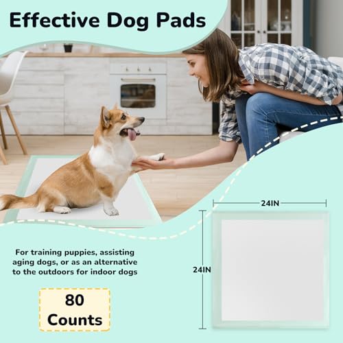 Red Rabbits 80PCS Pet Training and Puppy Pads - 24"x24" Disposable Waterproof Puppy Pee Pads - Maximum Absorption and Protection - Image 4