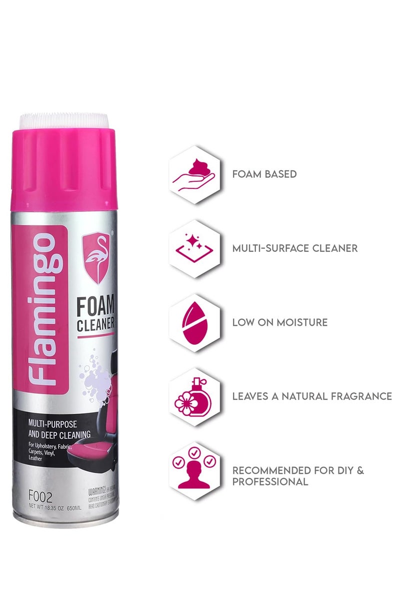 منظف رغوي متعدد الأغراض من 3 قطع سعة 650 مل لتنظيف الأسطح الداخلية للسيارة والمفروشات والأقمشة والجلود والفينيل والسجاد والتنظيف المنزلي F002 - Image 5