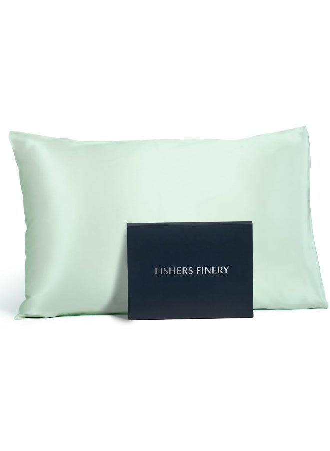 Fishers Finery 25mm 100% Pure Mulberry Silk Pillowcase (Light Green Queen) - Image 5