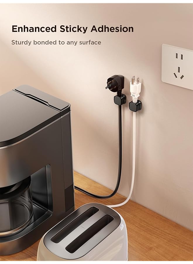 إيروريكس مجموعة من 12 مشبك كابل مغناطيسي وحامل سلك قابل للتعديل تحت المكتب لإدارة الكابلات وحامل سلك لاصق ومنظم للمنزل والمكتب والهاتف والسيارة والحائط وسطح المكتب وطاولة بجانب السرير باللون الأسود - Image 5