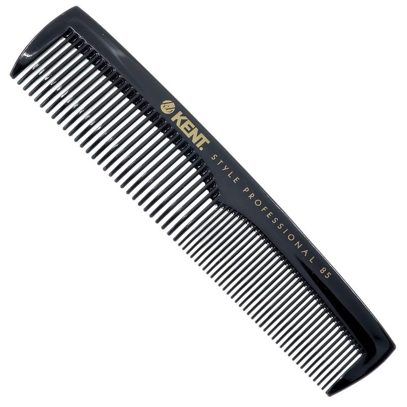 Kent SPC85 5 inch SalonStyle Dressing Cutting Comb with Wide and Fine Teeth Professional Barber Haircut Comb for Styling and Teasing Hard Rubber Antistatic Unbreakable  Heat Resistant