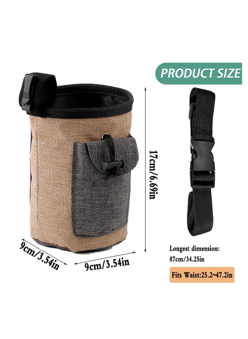 Portable Dog Treat Training Pouch with Adjustable Waistband for Outdoor Use - Ideal for Training & Walking (Brown) - Image 2