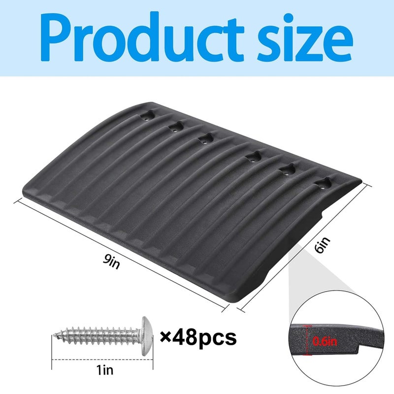 RunNico 8 Pcs Snowmobile Trailer Edge Glides, 9'' x 6'' Edge Glide Tilt with 48 Screws, Trailer Gap Transition Flap for Friction Reduction and Easy Installation - Image 2