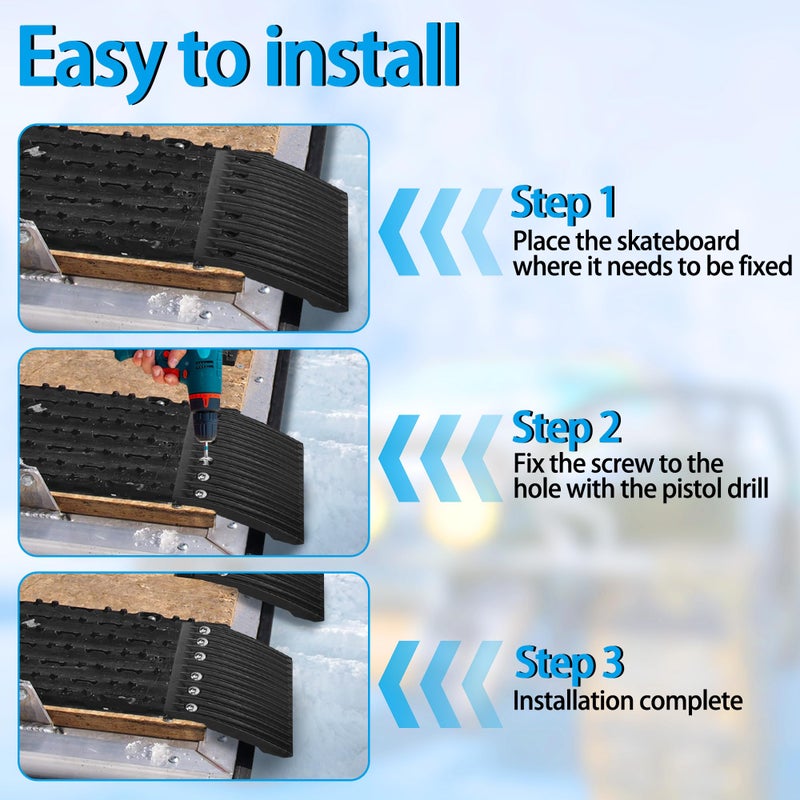 RunNico 8 Pcs Snowmobile Trailer Edge Glides, 9'' x 6'' Edge Glide Tilt with 48 Screws, Trailer Gap Transition Flap for Friction Reduction and Easy Installation - Image 4