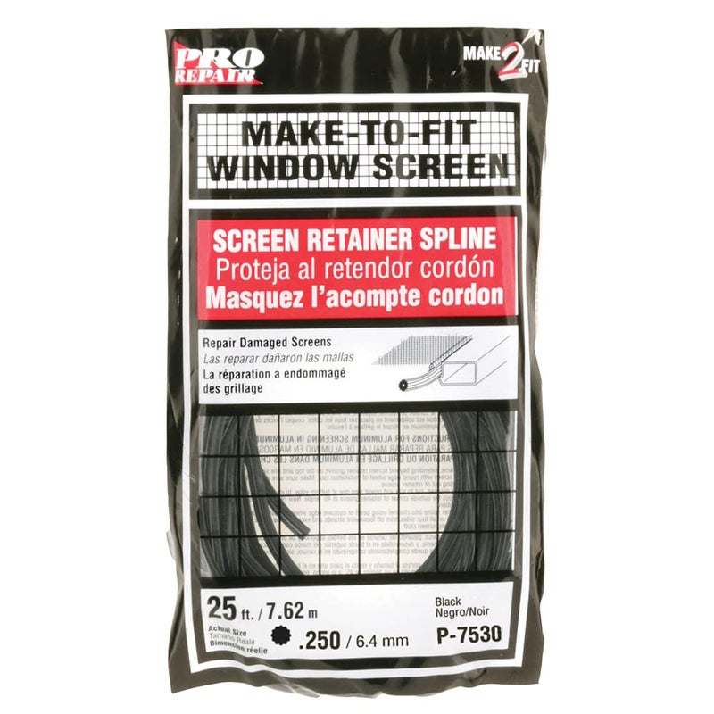 Prime-Line PrimeLine P 7530 025 In x 25 foot Roll Black Spline 1 Roll - Image 1