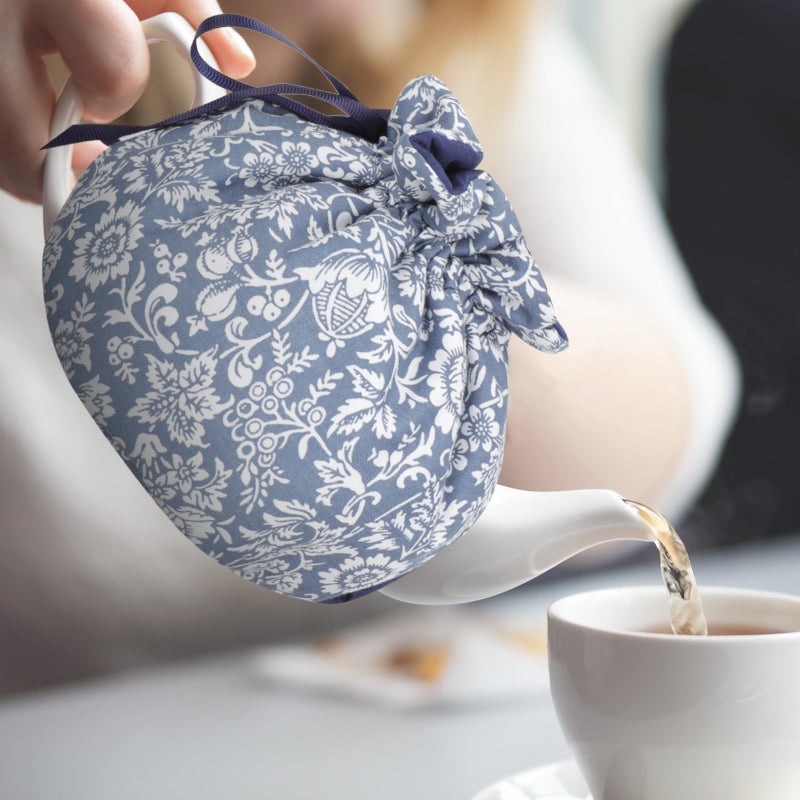 Teapot Cozy Cover To Keep Warm Anti-Scald Washed Fabric Drawstring Sleeve For Kitchen 1Pack - Image 3