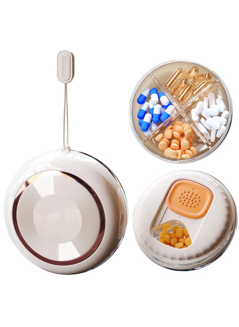 Portable Pill Organizer, Daily Pill Organizer Box, Waterproof Dustproof Travel Pill Organizer Case with 4 Compartment, Compact Pill Holder for Vitamins, Fish Oil, Supplements and Medication - Image 1