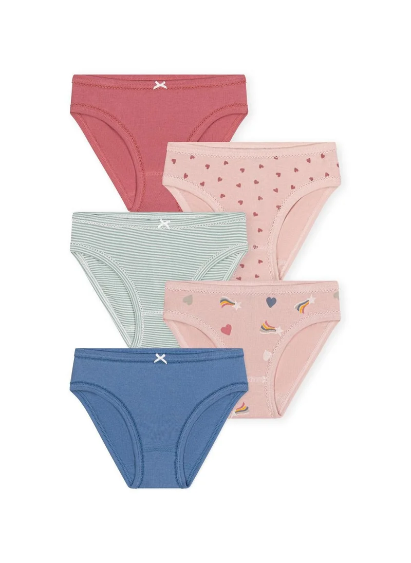 Petit Bateau Children's heart-patterned cotton pants - 5-pack