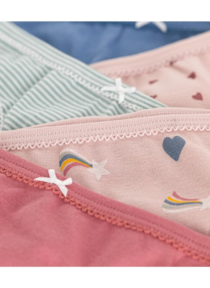 بيتي باتو Children's heart-patterned cotton pants - 5-pack