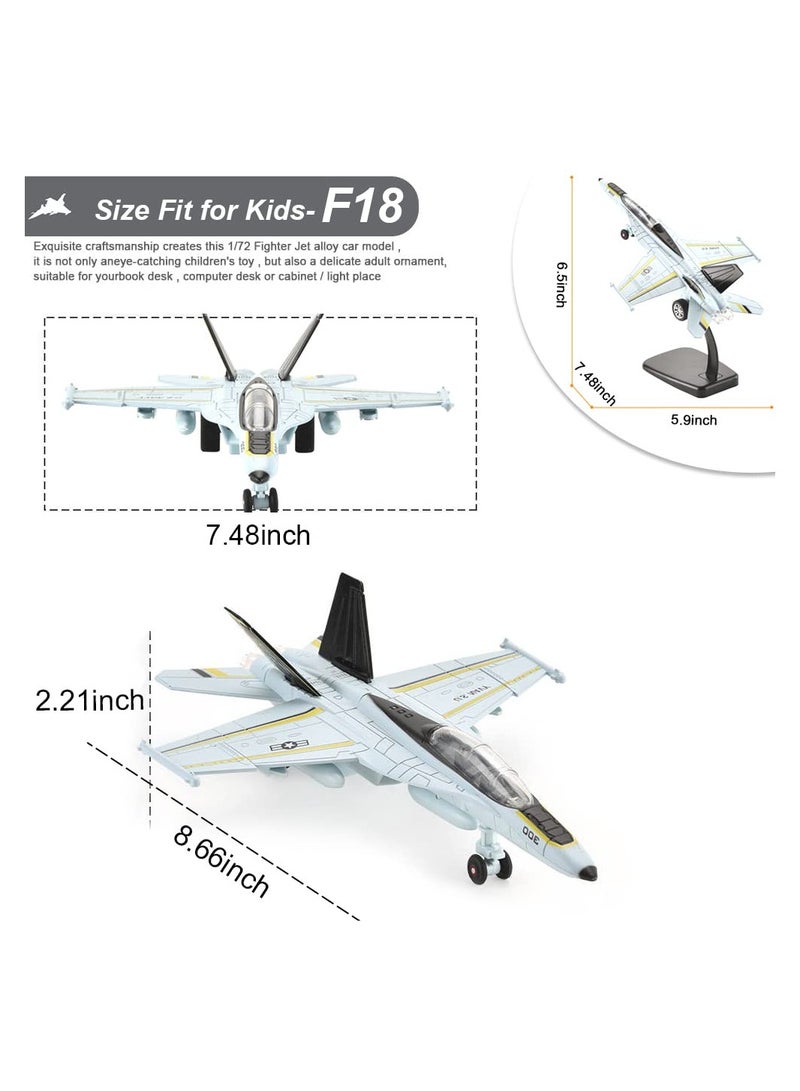 2 Pack Airplane Toy for Boys Diecast Toys Kids SU35 F18 Model Plane Pull Back Jets with Light Sound Gifts Collection Decor