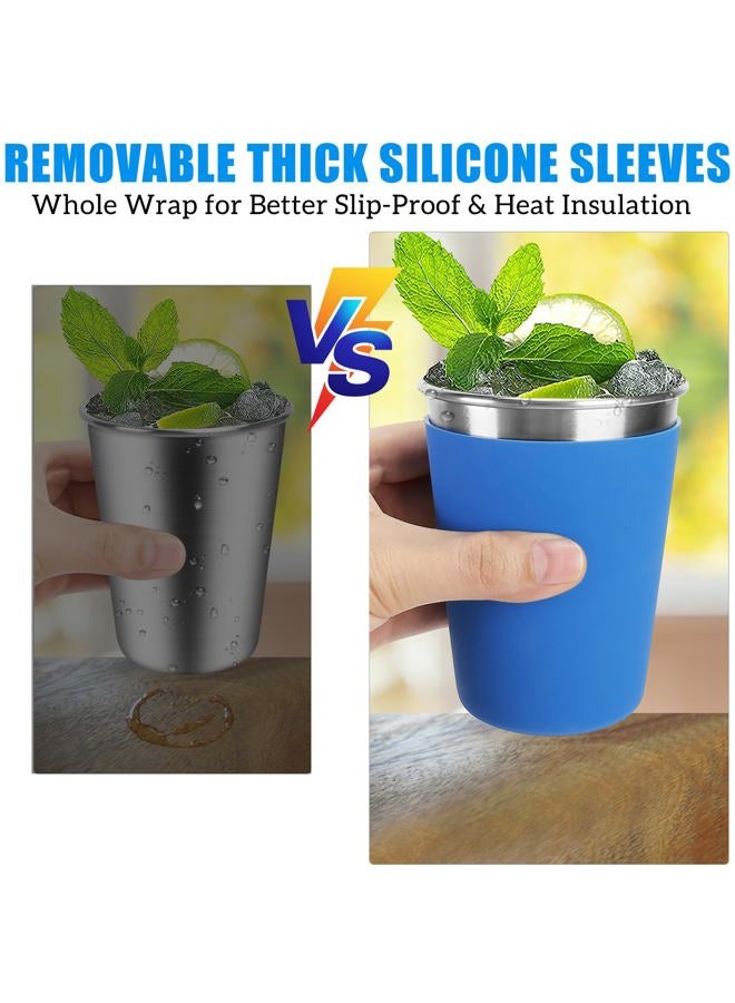ShineMe Toddler Cups with Straws Spill Proof, 12pack Kids Sippy Cups With Silicone Straws, Lids and Colorful Removable Sleeves, 12oz Reusable Stainless Steel Tumblers for Indoor/Outdoor - Image 5