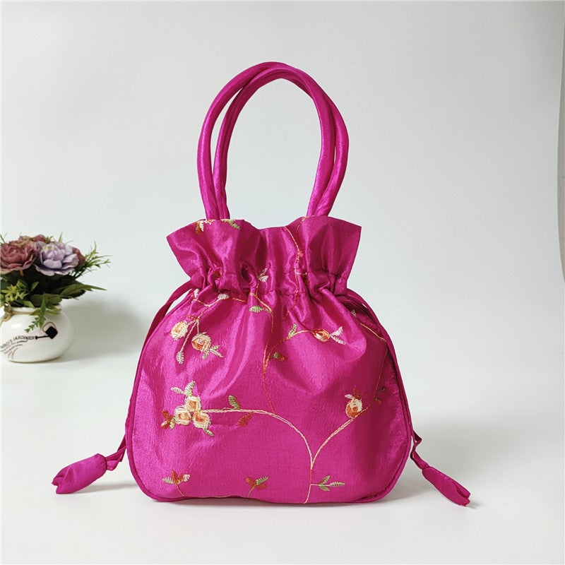 Handbag Women'S Small Bag Clutch Bag Ethnic Style Embroidered Bag Mummy Bag Women'S Bucket Bag Drawstring Hanfu Mobile Phone Bag - Image 1
