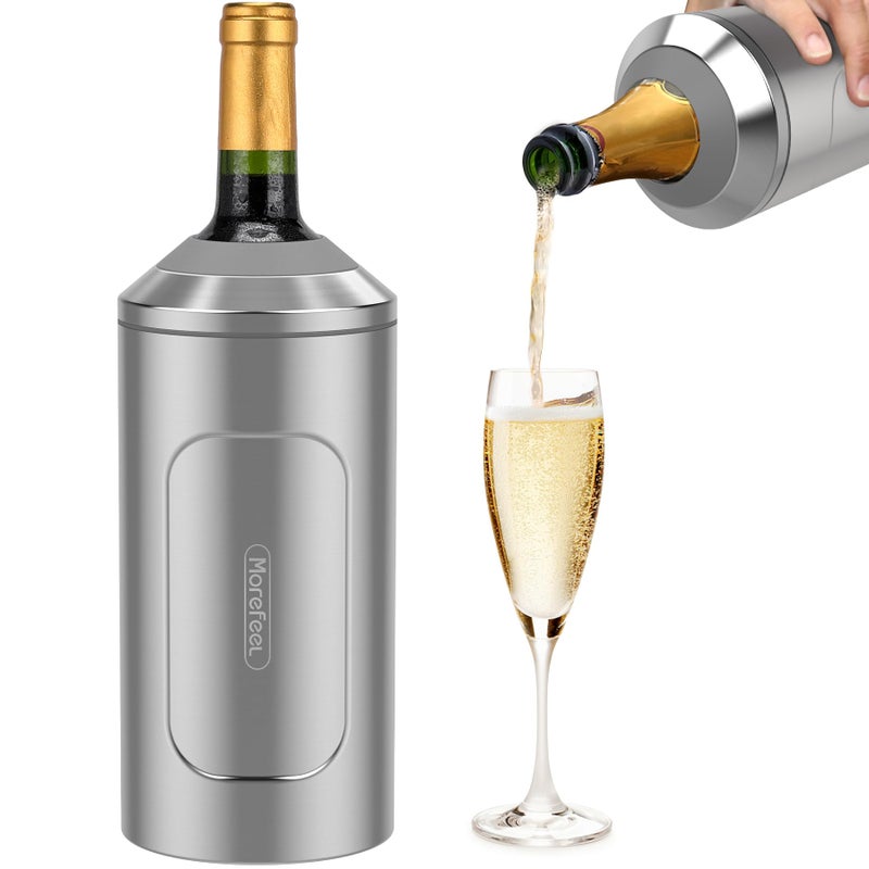 MoreFeel Wine Chillers for Bottles-Ideal Gift for Wine Lovers,Stainless Steel Wine Cooler Chiller Bucket,Champagne Cooler Sleeve-Vacuum-Insulated Wine Bottle Cooler Sleeve for Long-Lasting Temperature Control - Image 1